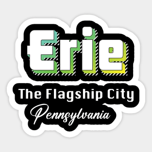 Erie Pennsylvania Yellow Text Sticker